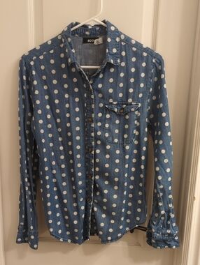 BDG Polka Dot Denim Button Down Shirt